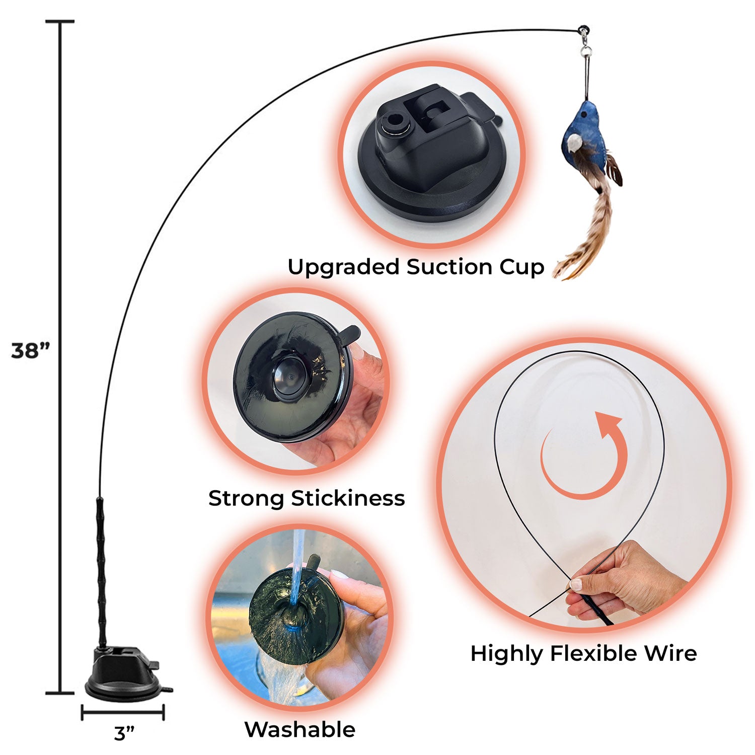 Interactive Bird Simulation Cat Toy Set (Chirping Edition)