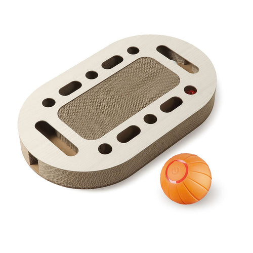 Scratch-n-Roll Bundle – cat scratcher track with interactive rolling ball