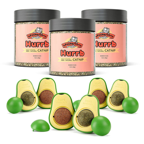 The Zoomies Bundle – Hurrb catnip jars with AvoGato catnip toys